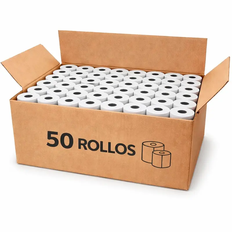 50 rollos de Papel Térmico 57mm - Contómetros