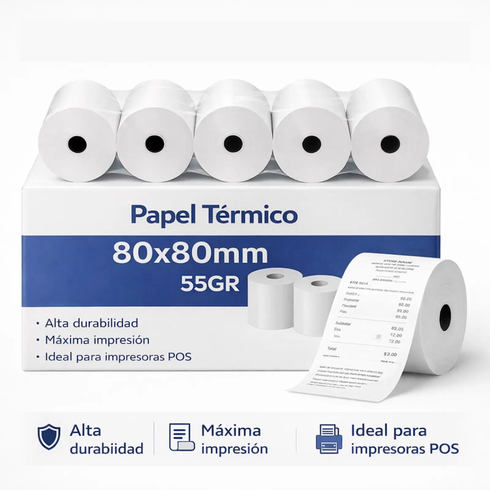 20 Rollos De Papel Térmico 80mm X 80mm (Contómetros )